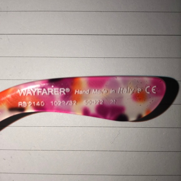 white Ray-Ban wayfarer with floral interior! - Picture 6 of 6